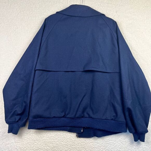 Vintage Pendleton Men’s Bomber Jacket Size XLarge Navy Blue Pure Virgin Wool - Picture 2 of 11
